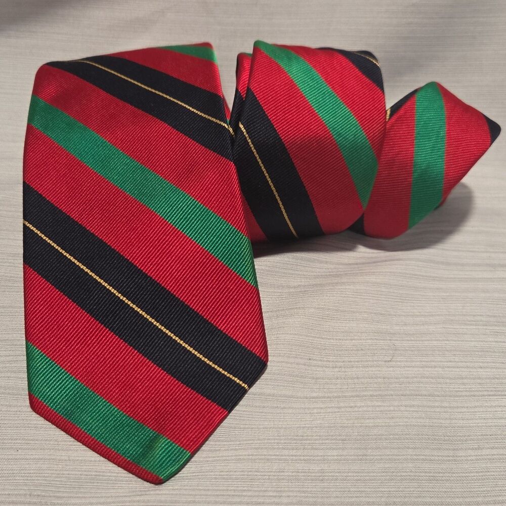 Robert Talbott for Wallachs Exclusive Neck Tie Bold Red Green Black Yellow